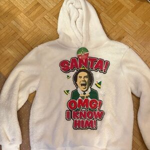 ELF White Graphic Hoodie Sweater